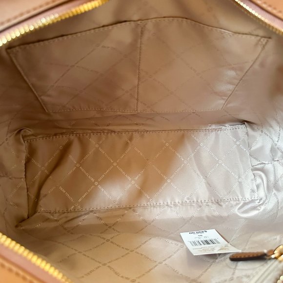 Michael Kors Jet Set Item Large Front Pocket Shoulder Chain Tote Bag MK Brown - Picture 9 of 11